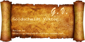 Goldschmidt Viktor névjegykártya